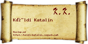 Káldi Katalin névjegykártya