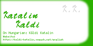 katalin kaldi business card